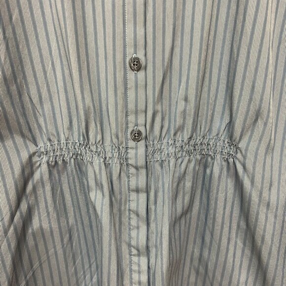 Patagonia Women's Blue Pin Striped Button Front Long Sleeve Shirt Sz Medium - Picture 4 of 5